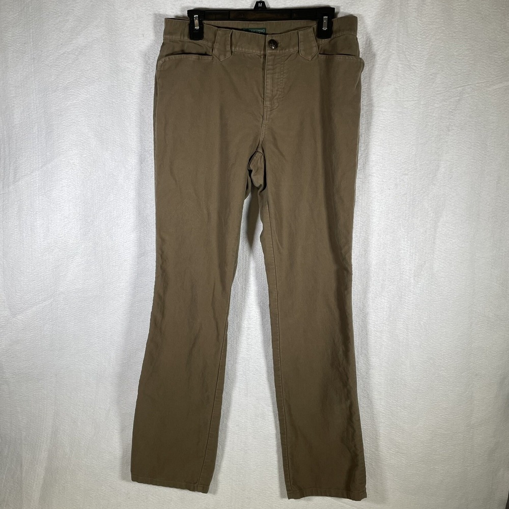 LAUREN JEANS COMPANY RALPH LAUREN KHAKI PANTS SIZE 6 MIDRISE FLAT FRONT